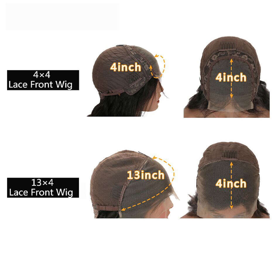 Straight Brazilian Short Bob Front Human Hair Wigs For Black Women 4X4 Closure 13X4 Lace Frontal Wig
