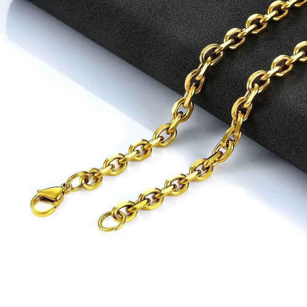 Fashion Women Men Stainless Steel Rolo Link O Chain Necklace for DIY Charm Pendant Choker Jewelry Accessories ChristmasX240919