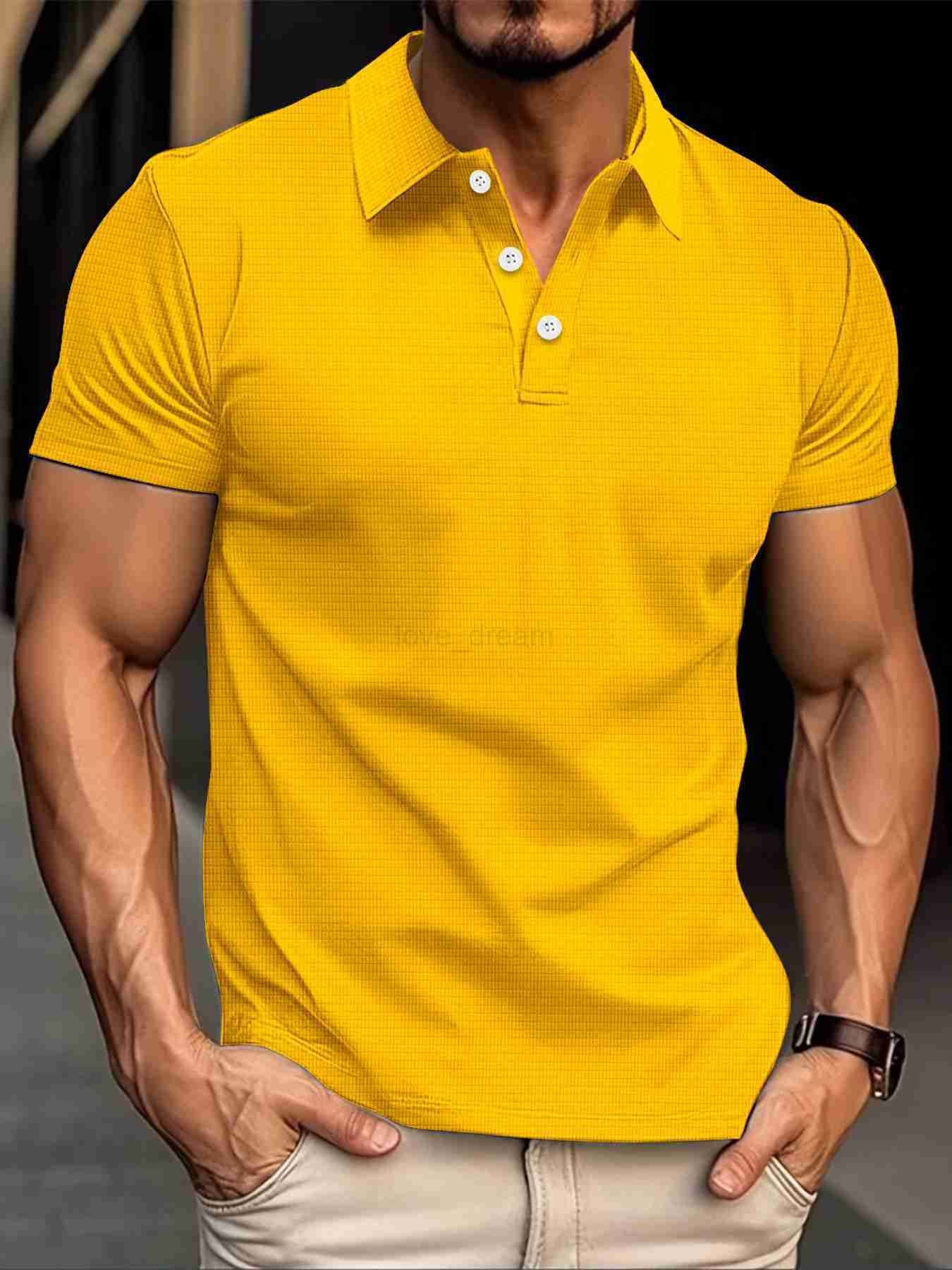 New mens short sleeve T-shirt summer solid color lapel polo shirt men breathable street clothing POPL shirtXJ240920