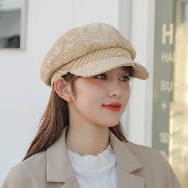Hats for women retro Korean version of the British octagonal hat four seasons literary leisure beret cap S61X240919