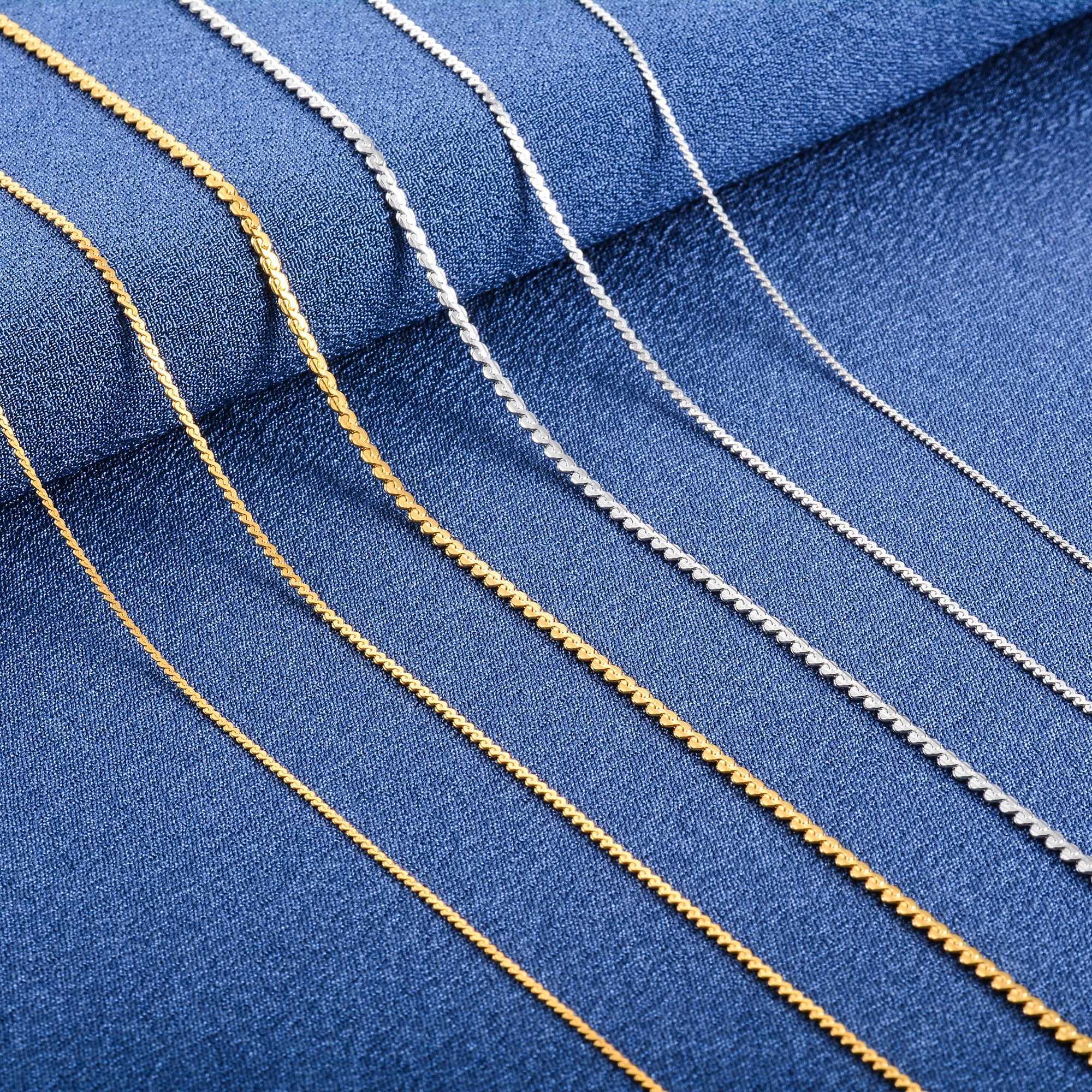 0.8/1.1/1.5mm Thin Necklace for Women Ladies Dainty Cable S Chain on Neck Collar Choker Stainless Steel Jewelry Accessories GiftX240919