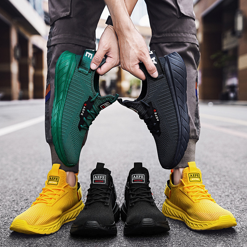 2025 new Marathon Summer Running Tennis Mens Yellow Mesh Breathable Sneakers Plus Size 47 Light Casual Walking Shoes Men d6f2