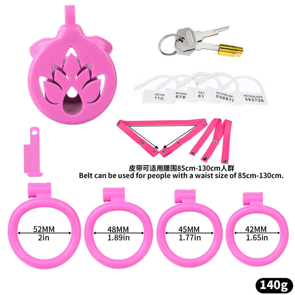 Male Round Ring Cock Cage Male pink Chastity Devices Flat Inverted Chastity Cage belt sissy chastity device cage Small for man