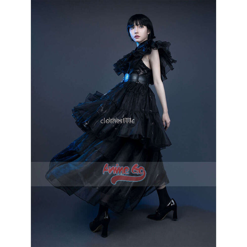 Addams Cosplay Costume Wednesday Black Dance Evening Dress Women Girls Elegant Upgraded Version C07196
