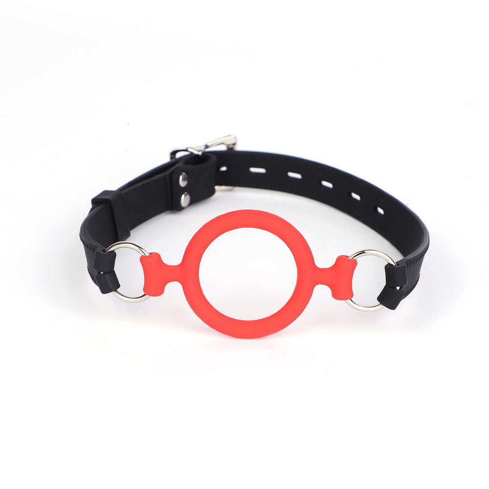 Sex toy SM prop O-shaped silicone mouth plug SM forced deep throat bite ring Sex ball Adult sex product