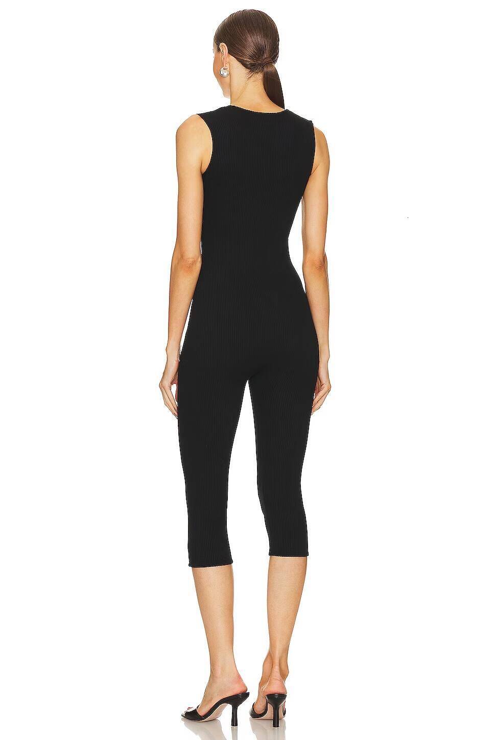 2024 Women Ribbed Jumpsuit Casual Solid Romper Summer Bodycon One Piece Sexy Sleeveless Tank Top Skinny Workout Daily Outfit