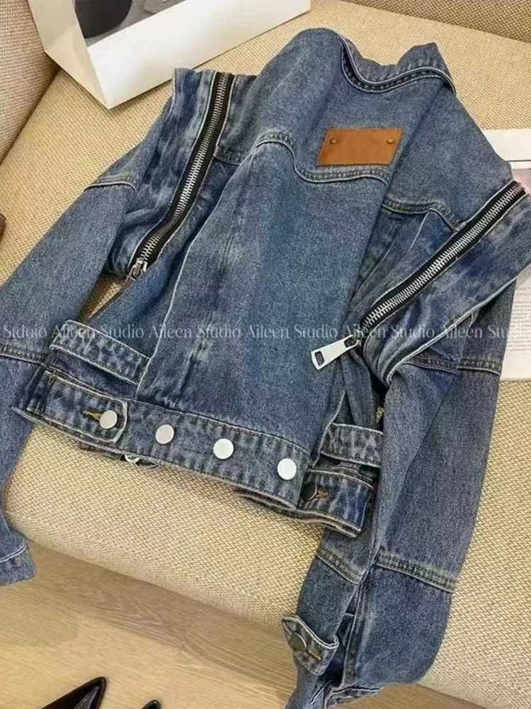 Denim Coat Womens Short Spring Jacket Vest Detachable Sleeves Top Womens Coats Jeans Coats Womens Jackets Denim Jacket WomanX240920