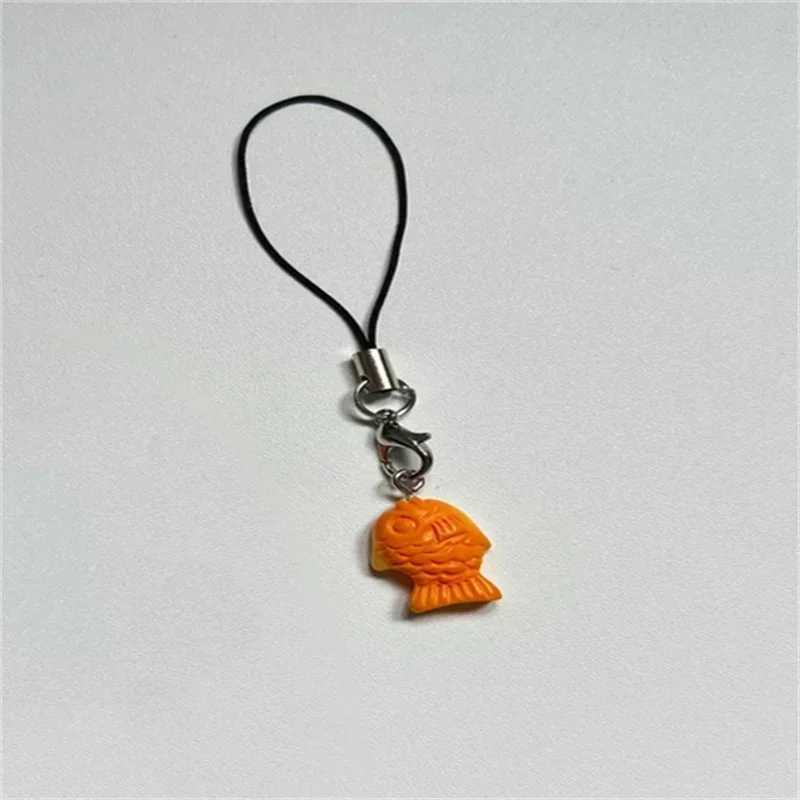 Cute Korean Fish Shaped Red Bean Pastry Snack Phone Charm Keychain Phone chainX240919