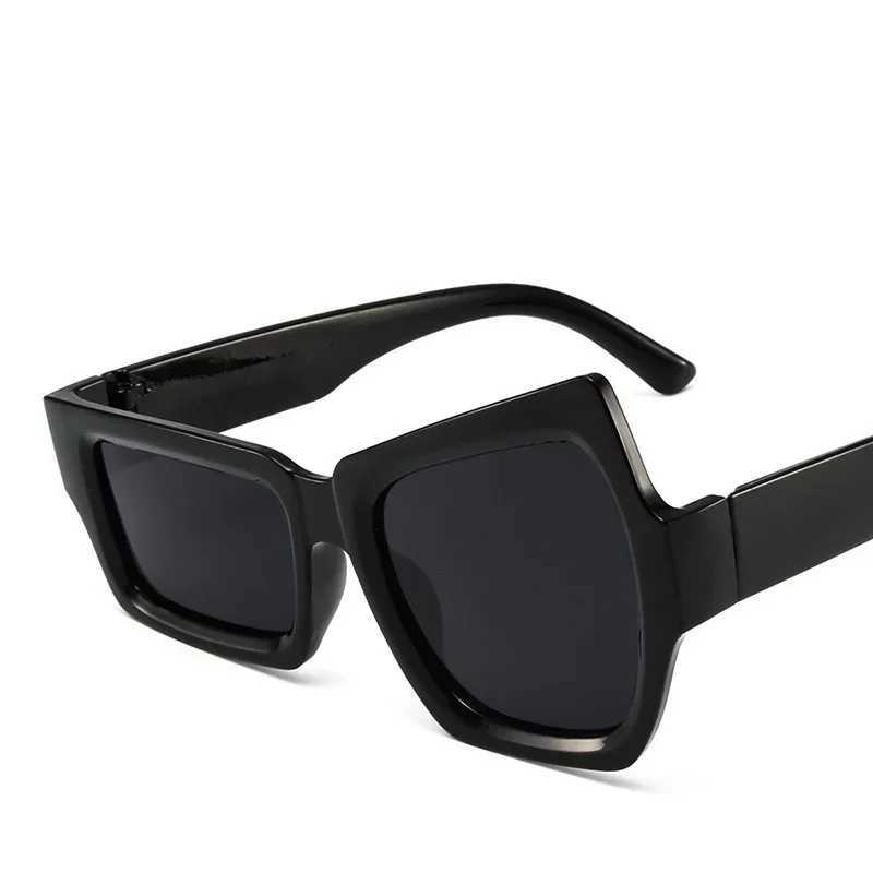 Fashion Irregular Square Sunglasses Funny Party Asymmetrical Sun Glasses Men Brand Designer Personality Black SunglassesX240920