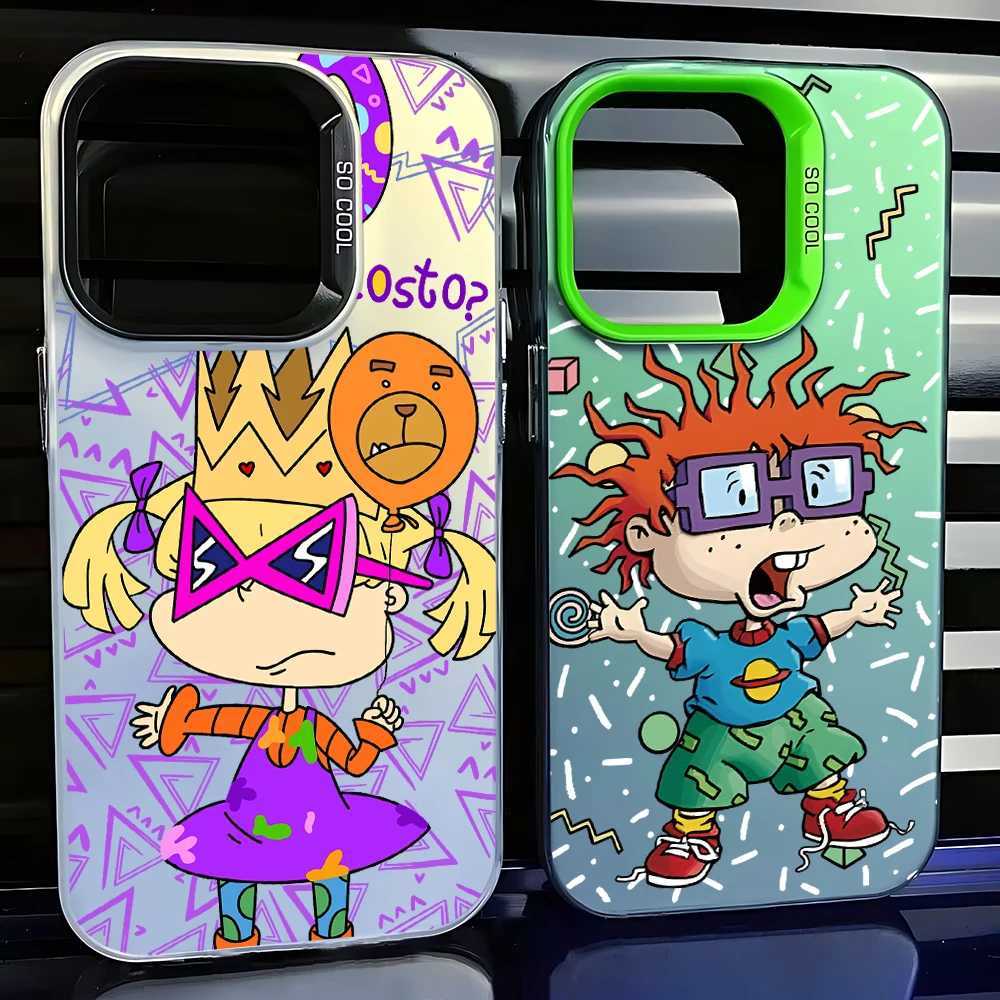 Cartoon fun R-Rugrats phone case suitable for lPhone 16 15 14 13 12 11 Pro Max X XR XSMAX 8 7 Plus candy matte shock-absorbing back coverCL240720