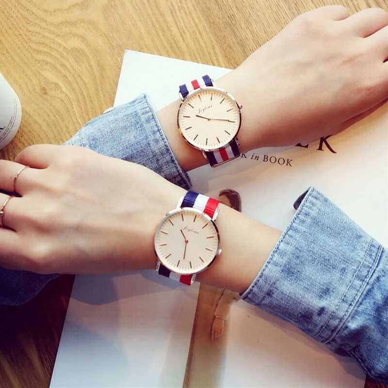 Luxury Brand Quartz Watches Women Simple Thin Women Wrist Watches Fashion Stripe Nylon Strap Lady Clock Gift Relogio FemininoX240920