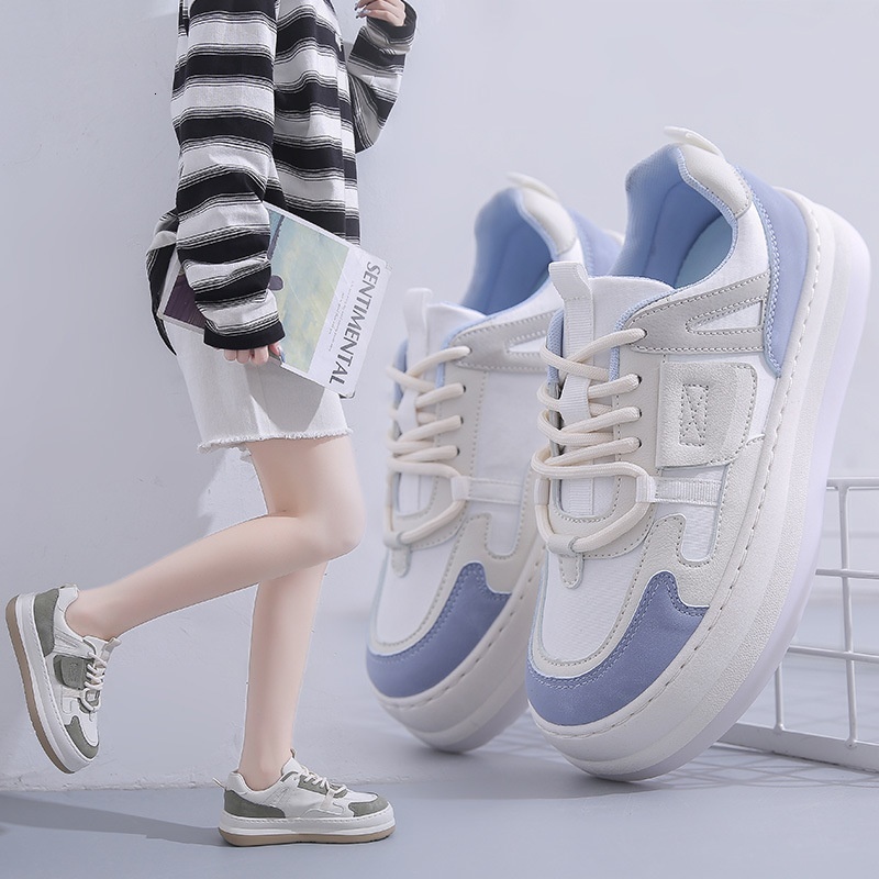 Little White for Women 2023 Autumn New Collection Board Korean Edition Ins Trendy Sports Thick Bottom Big Head Bread Shoes 321