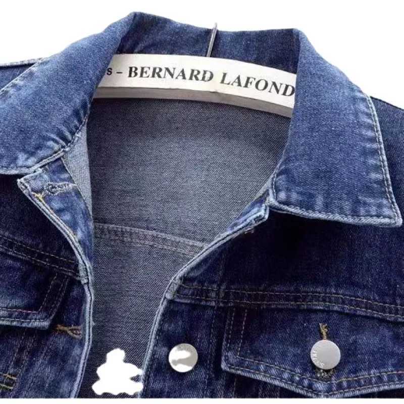 2024 Spring New Denim Jacket Womens Cropped Slim Fit Smooths Your Silhouette Versatile Cardigan Sleeve Top TrendyX240920