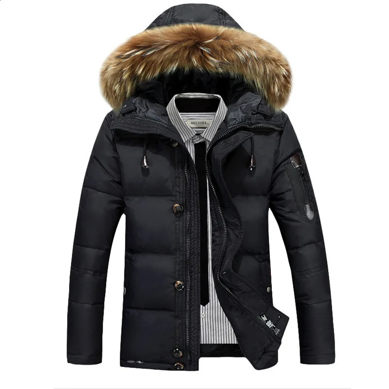 Winter Men Hooded Fur Collar Winter Coats Casual Duck Down Coats Quality Male Windproof Waterproof Warm Down Jackets Size 3X 240909