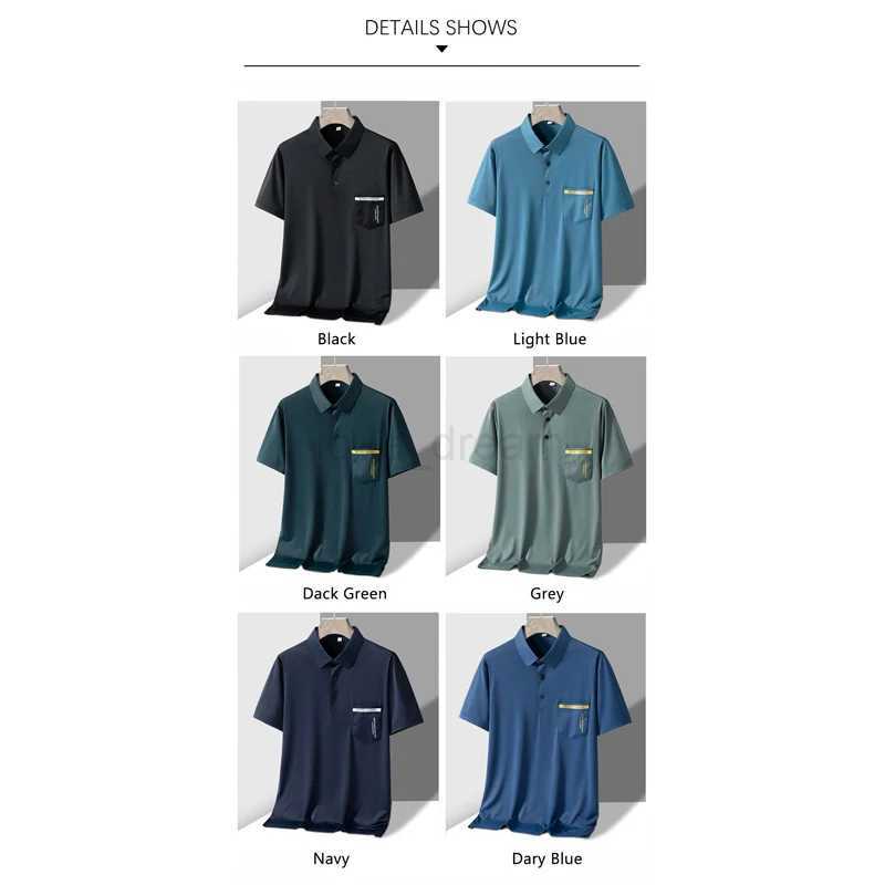 TFETTERS Brand New Summer 2024 Mens Polo Shirt Elasticity Short Sleeve Front Pocket Design Sport Golf Polo T Shirt ManXJ240920