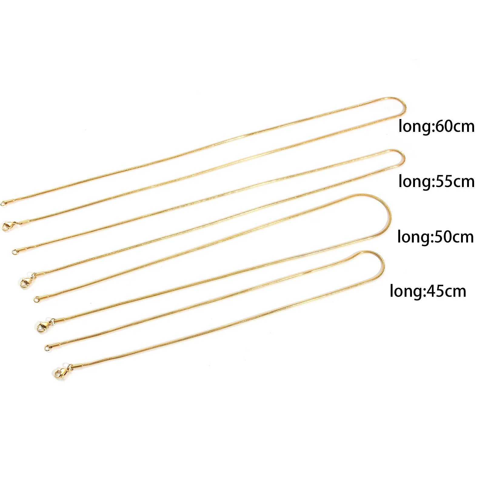 45/50/55/60cm Classic Gold Color Stainless Steel Snake Chain Necklace For Women Jewelry Birthday Daily Party AccessoriesX240919