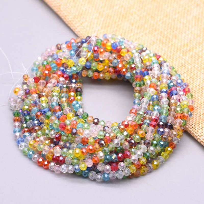 17 Colors 100g/lot 3 4 6 8mm Rondell Austria Faceted Crystal Beads Round Glass Beads Loose Spacer Beads for Jewelry Making DIY