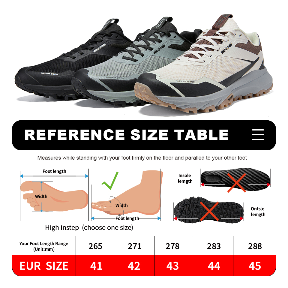 Baasploa Men Hiking Shoes Non-slip Outdoor Fashion Lightweight Breathable Shoes Male Casual Anti-Skid Wear-Resistant Sneakers