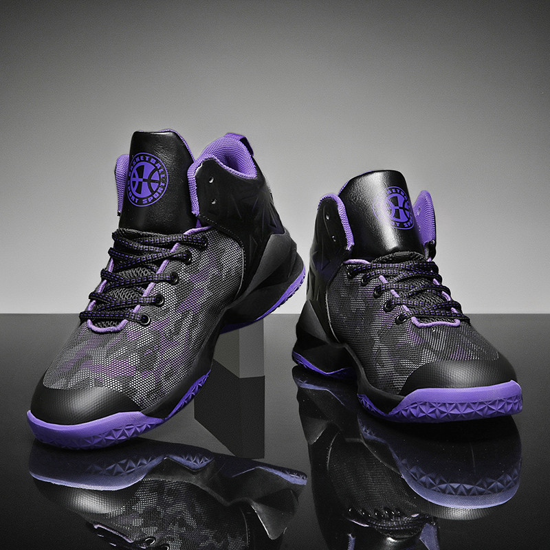 New 2022 Black Purple Original Basketball Shoes Men Outdoor Trending Basketball Sneakers High Quality Sports Men Training Shoes