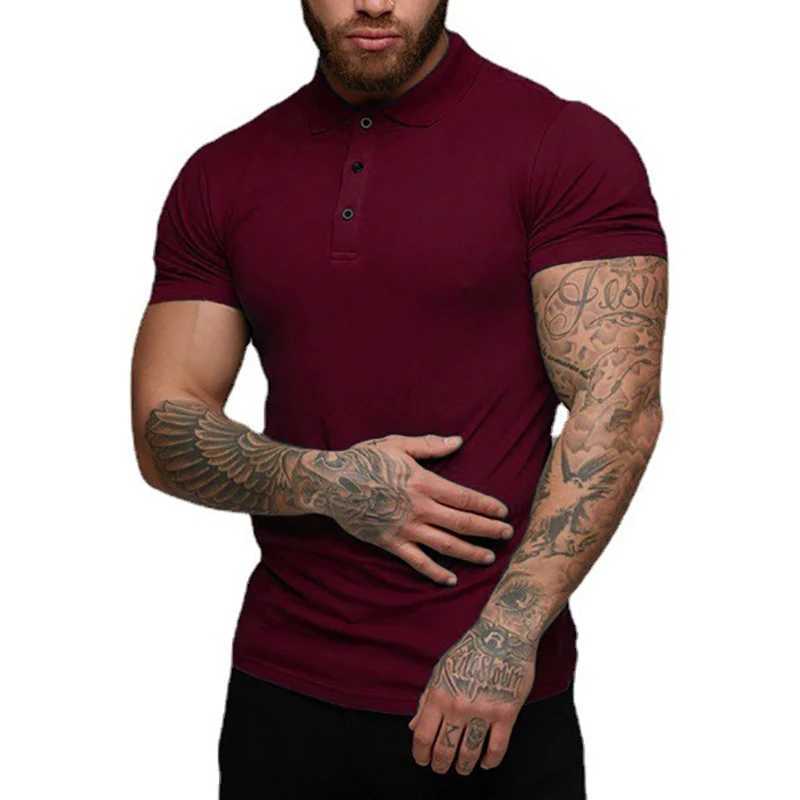 New Summer Fashion Mens Polo Shirt Stretch Cotton Gym Clothing Sports Polos Male Spring Casual Short Sleeve Breathable T ShirtXJ240920