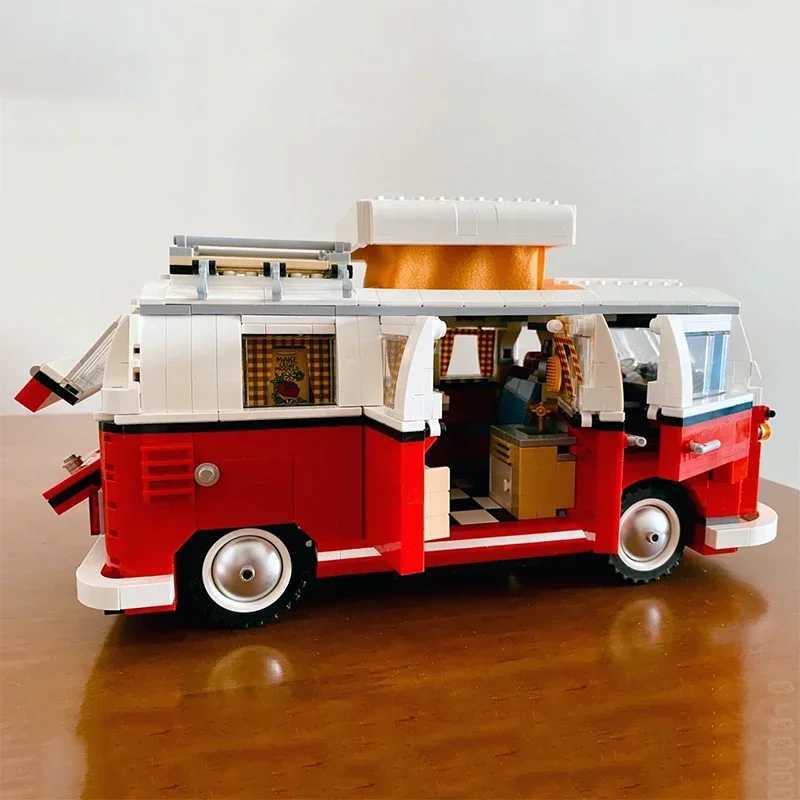 Technical 1334PCS T1 Camper Car Building Blocks Classic Model 10220 Vehicle Assemble Bricks Toys Birthday Gift For Kid Boy Adult M240920