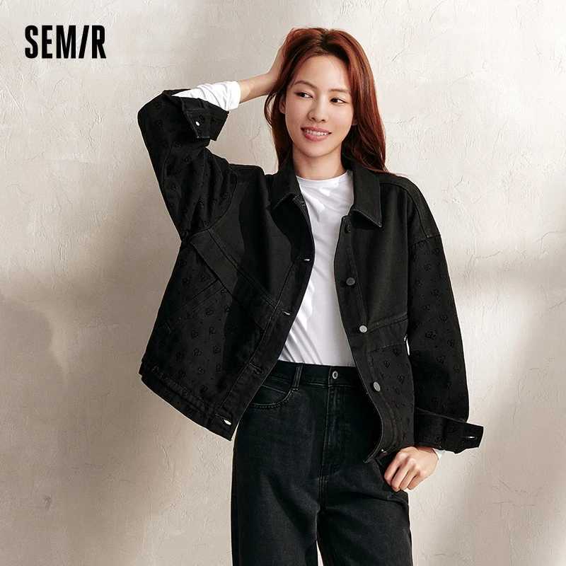 Semir Denim Jacket Women Sweet and Cool Style Personality Top Autumn Trendy Loose JacketX240920