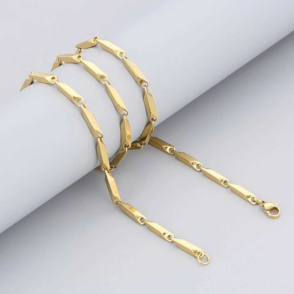 Punk Fashion Chain Necklaces Male 3mm Gold Silver Color Stainless Steel Chain Necklace for Men Women Hip Hop Jewelry GiftX240919