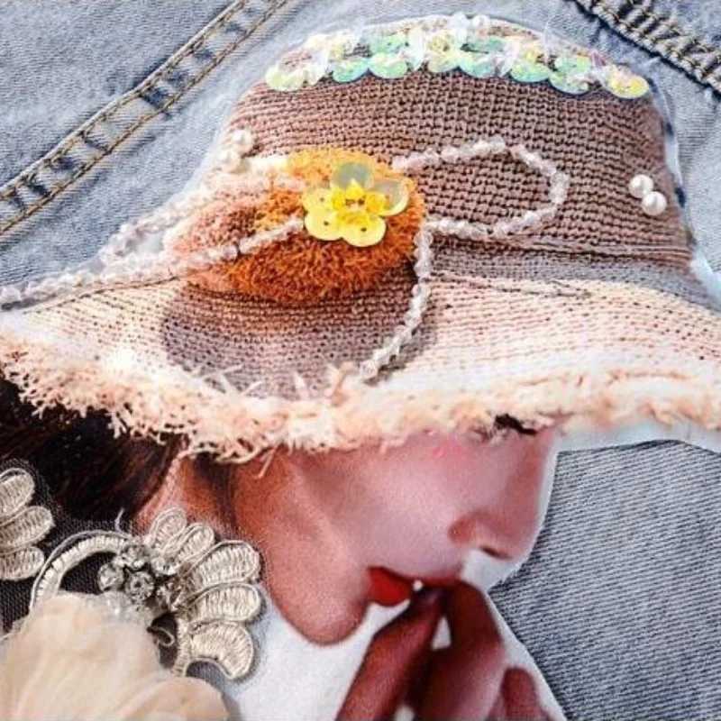 Womens Denim Jackets Diamonds Spring Autumn Female Jeans Coat Embroidered with Rhinestones Patchwork Sequin Print Graphic BlueX240920