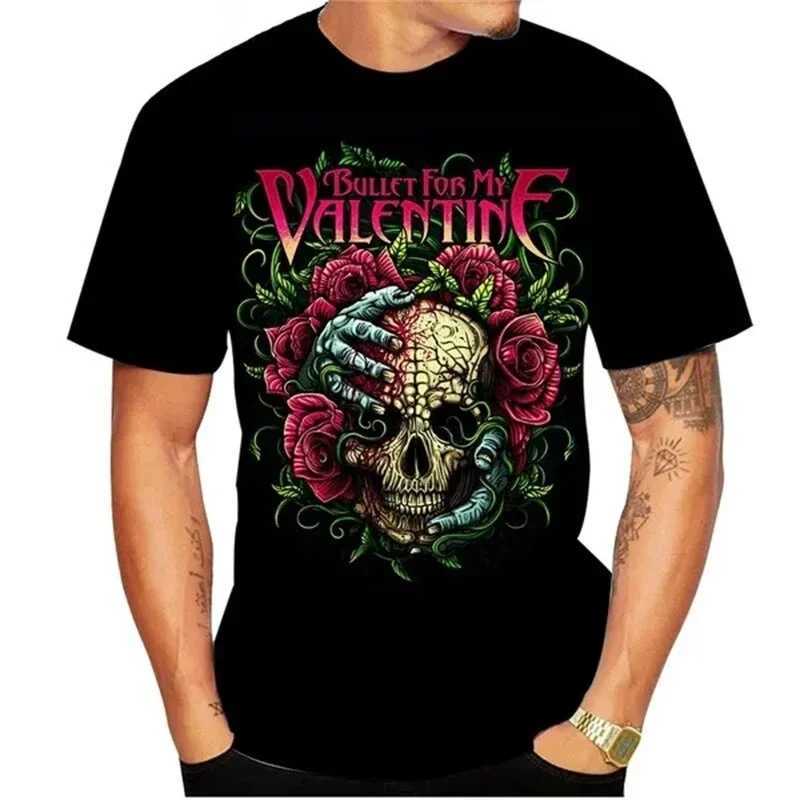 Bullet for My Valentines Day T-shirt Metal Rock Band 3D Printed Mens and Womens Casual Fashion Oversized T-shirt Top CL240913