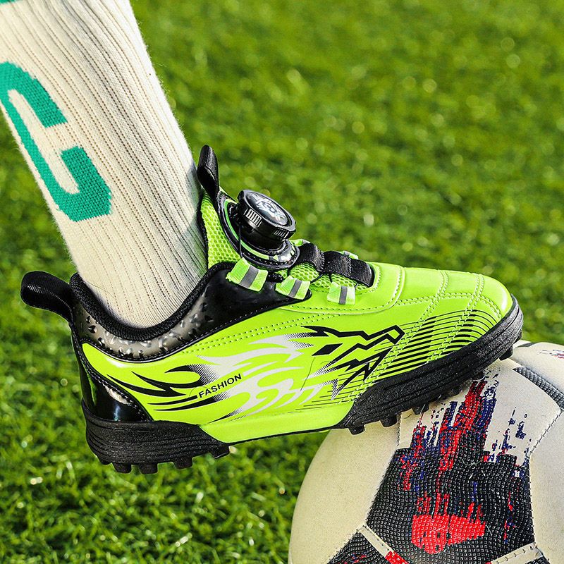 2024 Children's Fashion Knob Lightweight Student and Youth Football Shoes, Leather Bright Sports Shoes 31-40