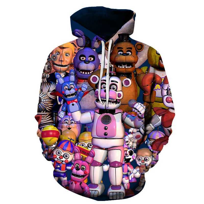 Cosplay Halloween Dress Horror Bear 3D Mens Printed Womens Casual Hoodies hooded Unisex Pullovers Sweatshirts Y240920
