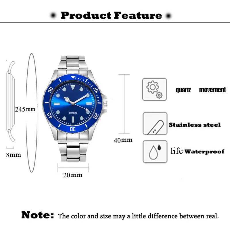 New 43mm Case Men Watch Stainless Steel Reloj Hombre Fashion Analog Quartz Mens Watches Casual Male Clock Drop ShippingX240920