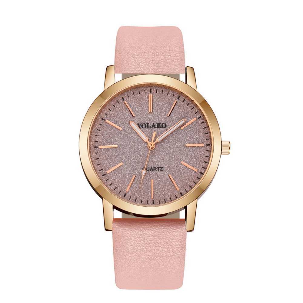 hot sale fashion Women Leather Quartz casual watchX240920