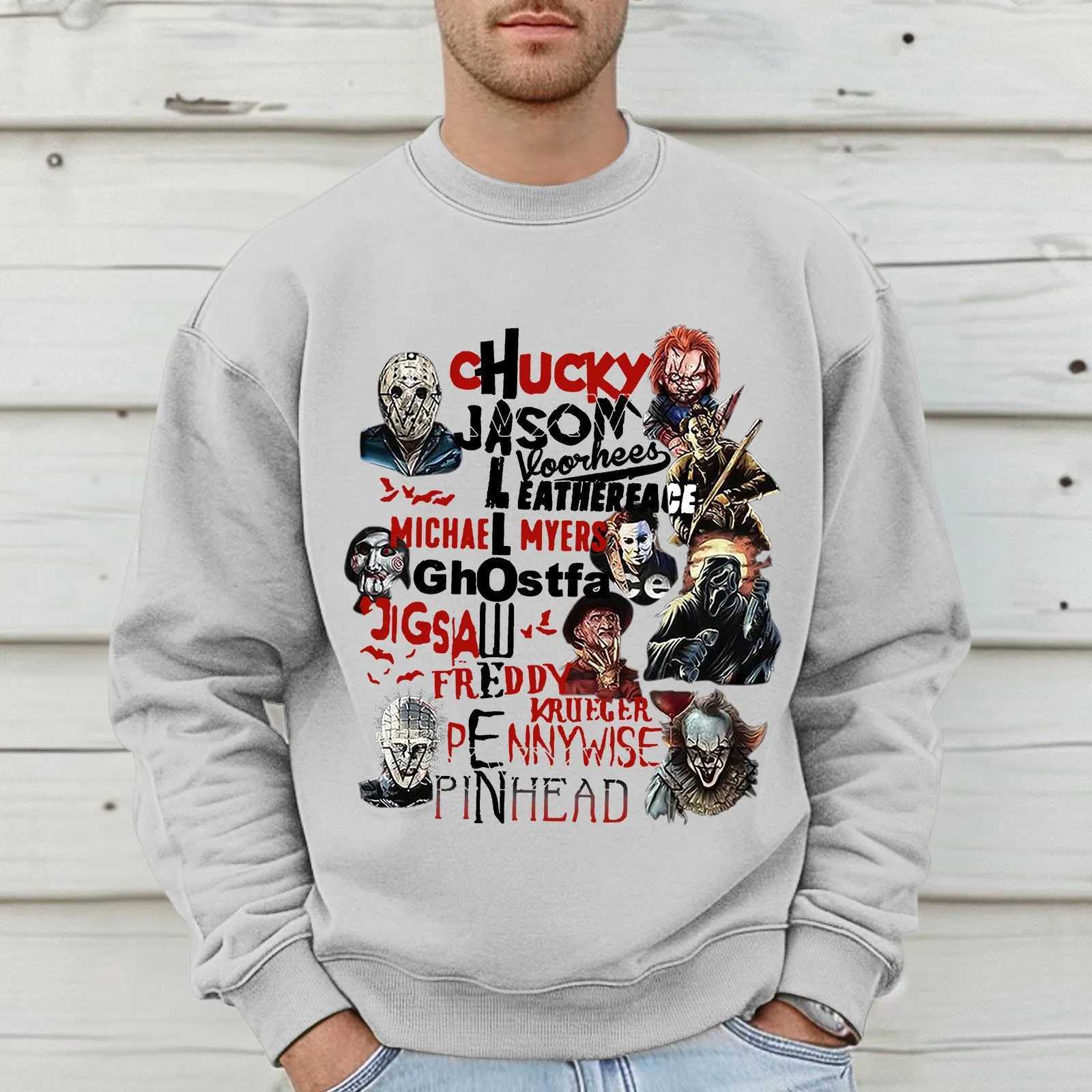 American Vintage Halloween Jumpers Horror Role Thug Life Tracksuit Graphic Men Oversized Y2k Hoodie New In Hoodies Sweatshirts Y240920