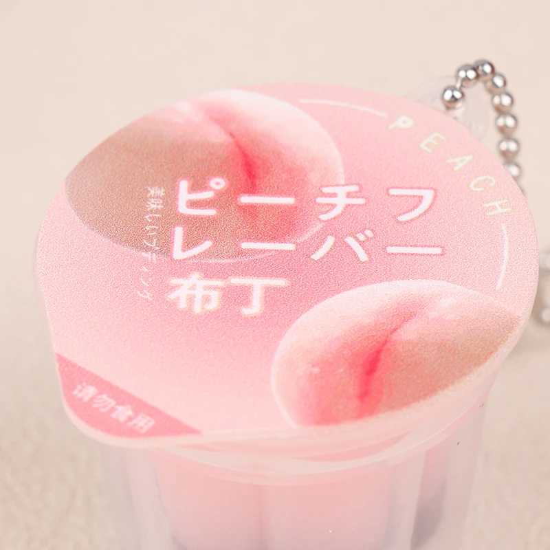 Novelty Pudding Pendant Food Play Reduce Pressure Keychain Fragrance Antistress Fidget Stress Relieving Backpack Decor Kids ToysX240919