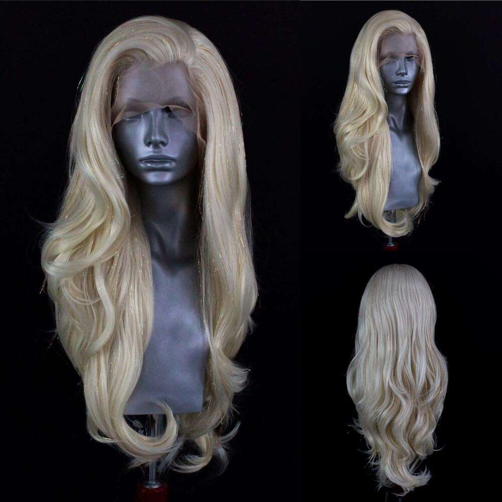 Red Green Blonde Color Glueless Synthetic Hair Lace Front Wig For Black Women High Temperature Fiber Natural Haire Cosplay