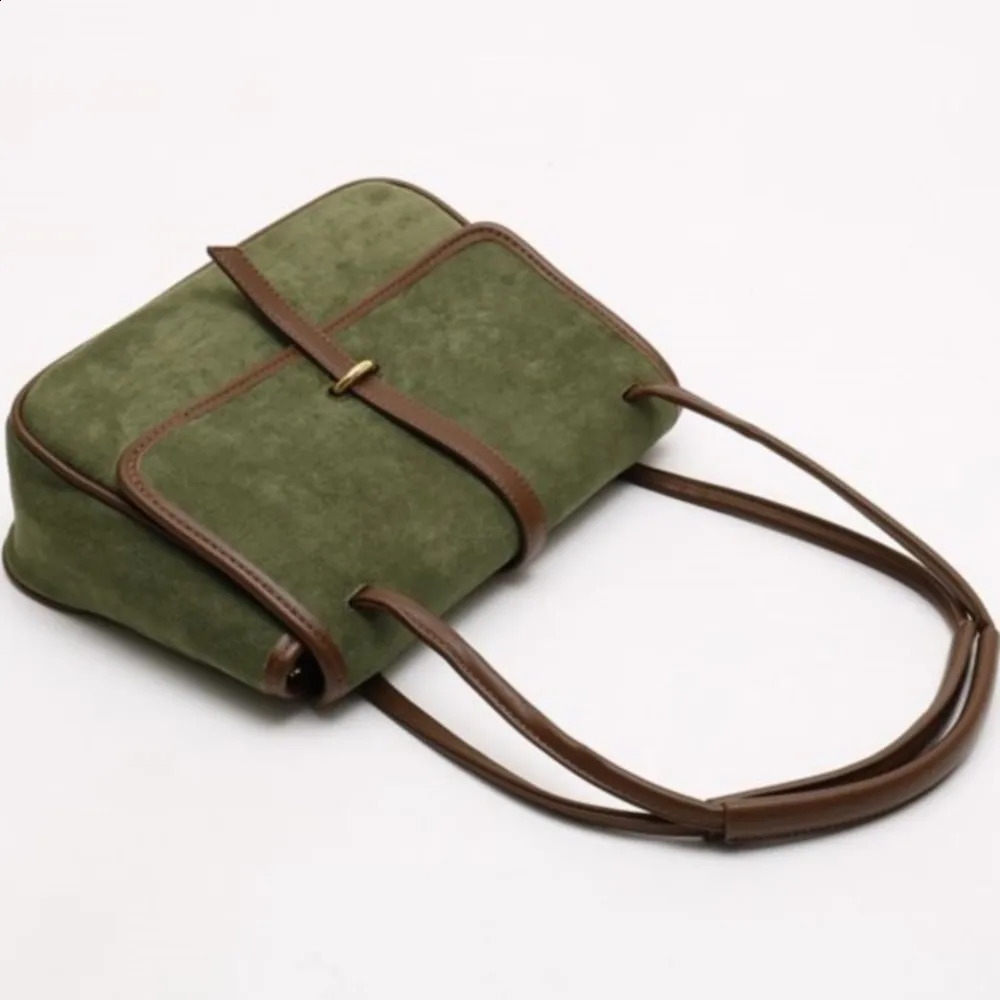 JIAERDI Retro Green Shoulder Bag Womens Large Capacity Casual Handbag Womens Retro Harajuku Aesthetics Bolso Unprinted Good Product 240918