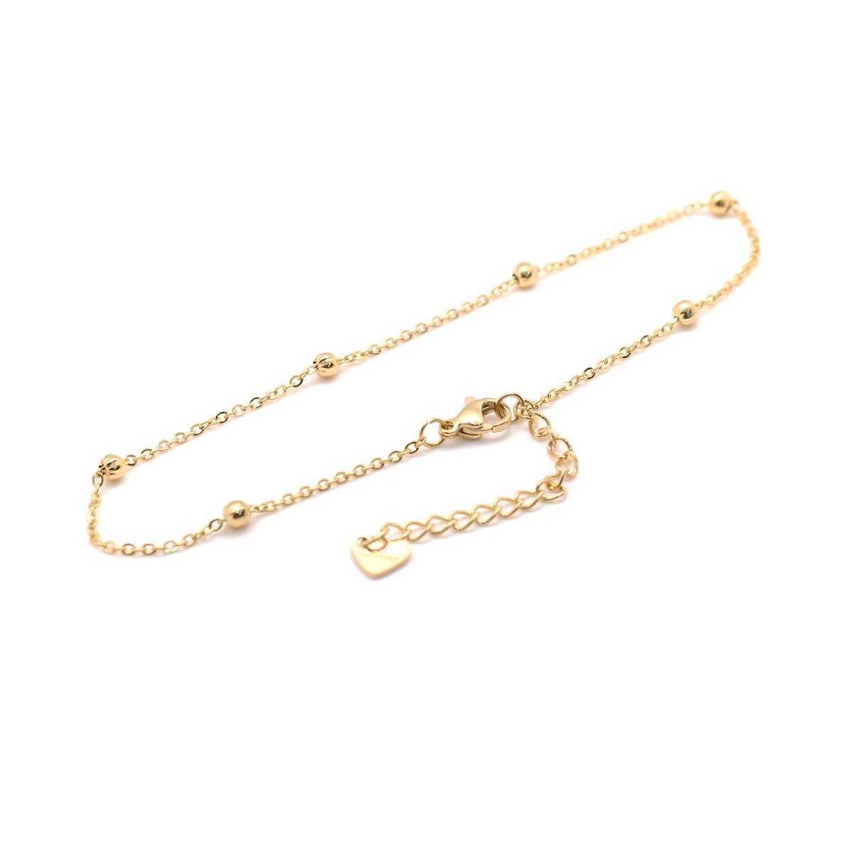 304 Stainless Steel Anklet Gold Color Round Chain Anklet Bracelet on the leg Jewelry Gift For Women Foot Jewelry Cool 1 Piece Y240920