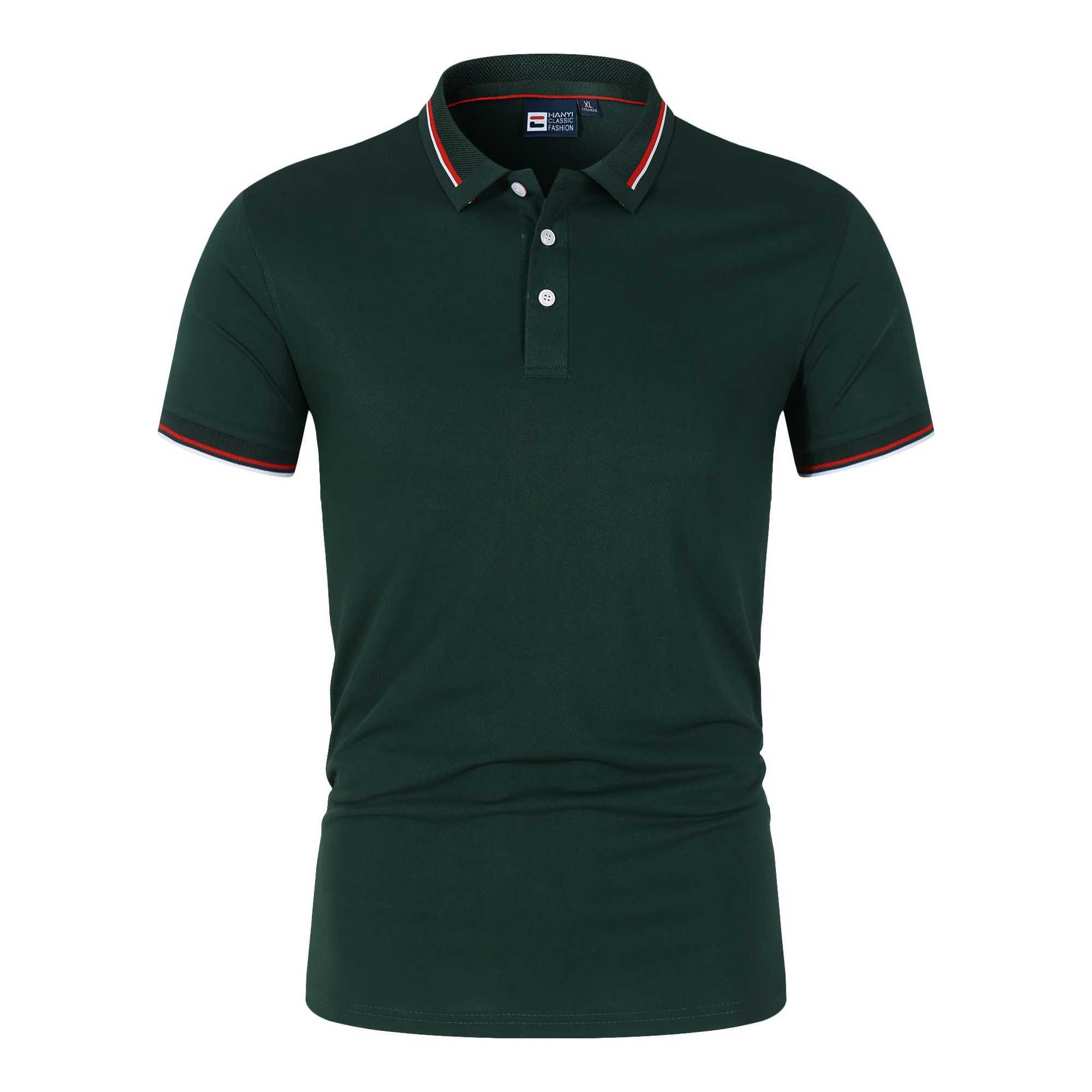 New Polo Shirt Men Solid Casual Cotton Polo Men Slim Fit Short Sleeve Mens PoloX240920