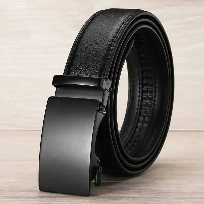 Mens automatic buckle belt famous brand business belt mens PU leather belt black mens jeans belt W240920