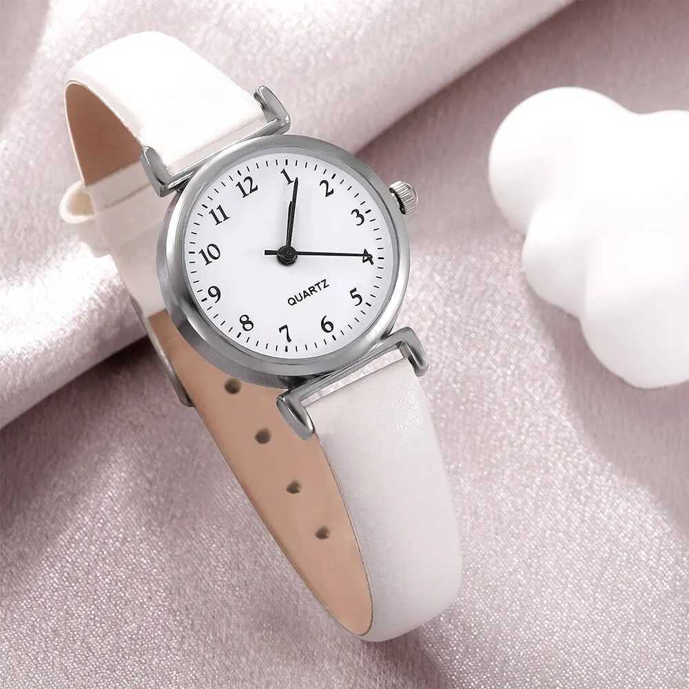 Luxury Ladies Bracelet Quartz Watch Women Watch Bracelet Set White Dial Simple Leather Luxury Ladies Watch Montre FemmeX240920