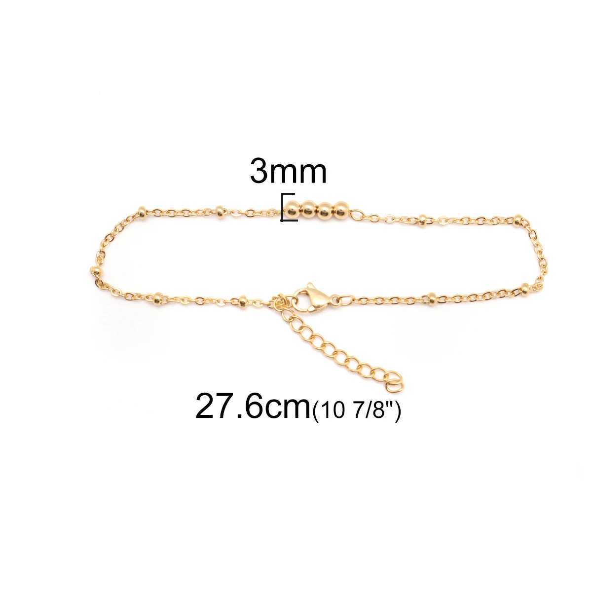 304 Stainless Steel Anklet Gold Color Chain Anklets For Women on the foot Jewelry Summer Party leg Gifts Adjustable 1 Piece Y240920