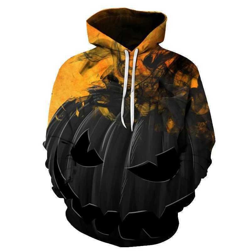 Halloween Horror Pumpkin Head 3D Printed Hoodie Street Hoodie Pullover Mens Halloween Pumpkin Pattern Streetwear Sweatshirt Top Y240920