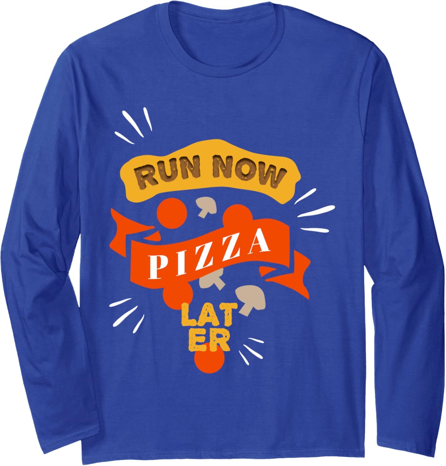 Long Sleeve Shirts for Men sweatshirt Run Now Pizza Later Funny Contest Race Runner Gift Long Sleeve Tee Streetwear Casual tops clothes