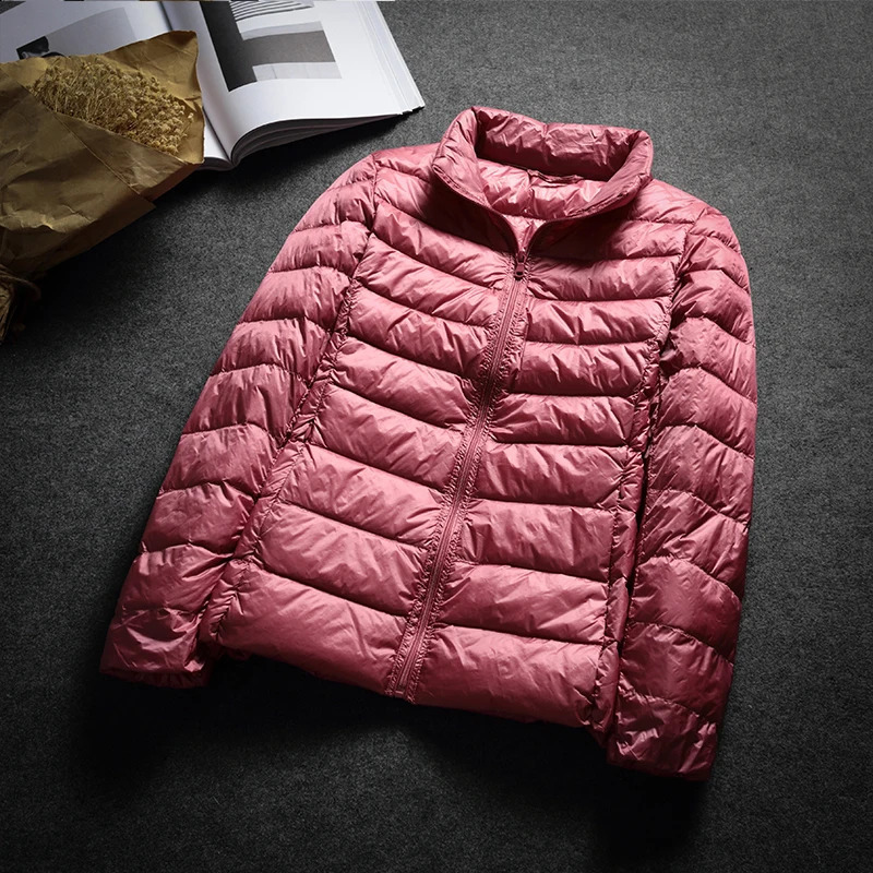 Sinton Ultra White Duck Down Jacket Spring and Autumn Warm Ultra Thin Zipper Womens Fashion Lightweight Down Jacket 13 Color S-7XL 240913