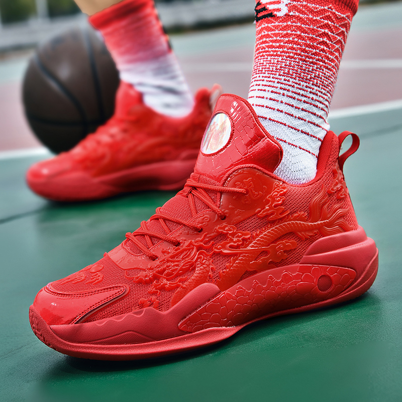 Limited glow-in-the dark version carved dragon sports basketball shoes casual fashion shoes Chinese dragon friction has sound
