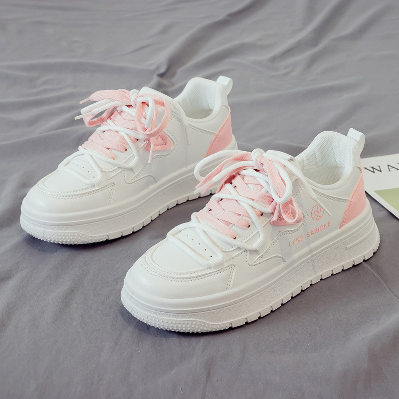 2024 spring new all-matching small white shoes female sports leisure father shoes ins trendy shoe network red