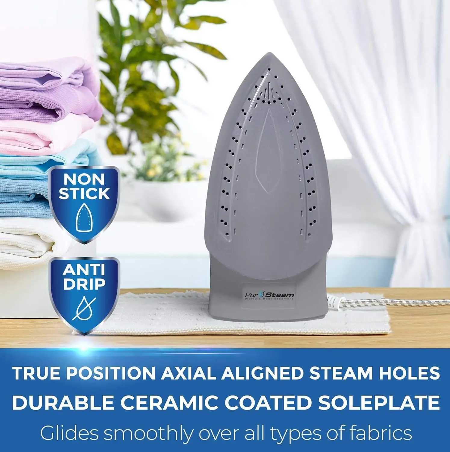 Irons Steamers Steam Iron for Clothes 1800W with LCD Screen Nonstick Ceramic Soleplate Auto Shutoff Anti-Drip Self-Cleaning J240920