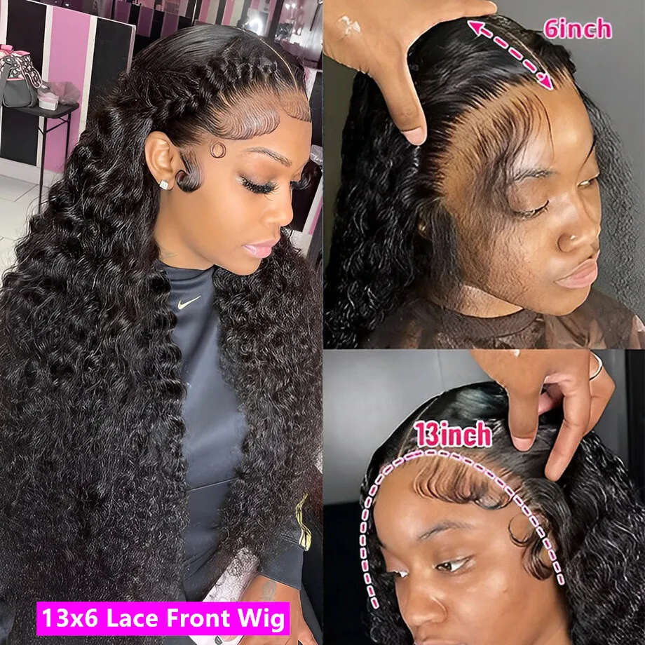 100% hd Frontal Wig Pre-Plucked 250% Full Density Kinky Curly Wigs Human Hair 13x6 Hd Lace