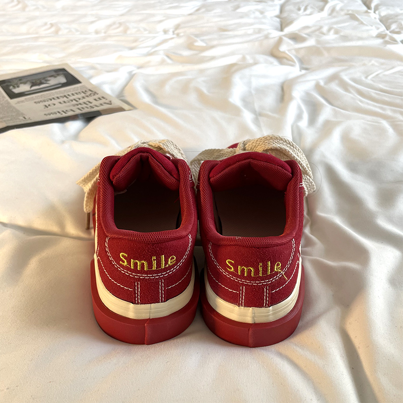 Vulcanized Woman Platform Red Canvas Women Lace Up Flats Shoes New Sports Ladies Spring Autumn Tennis Sneakers Female dada